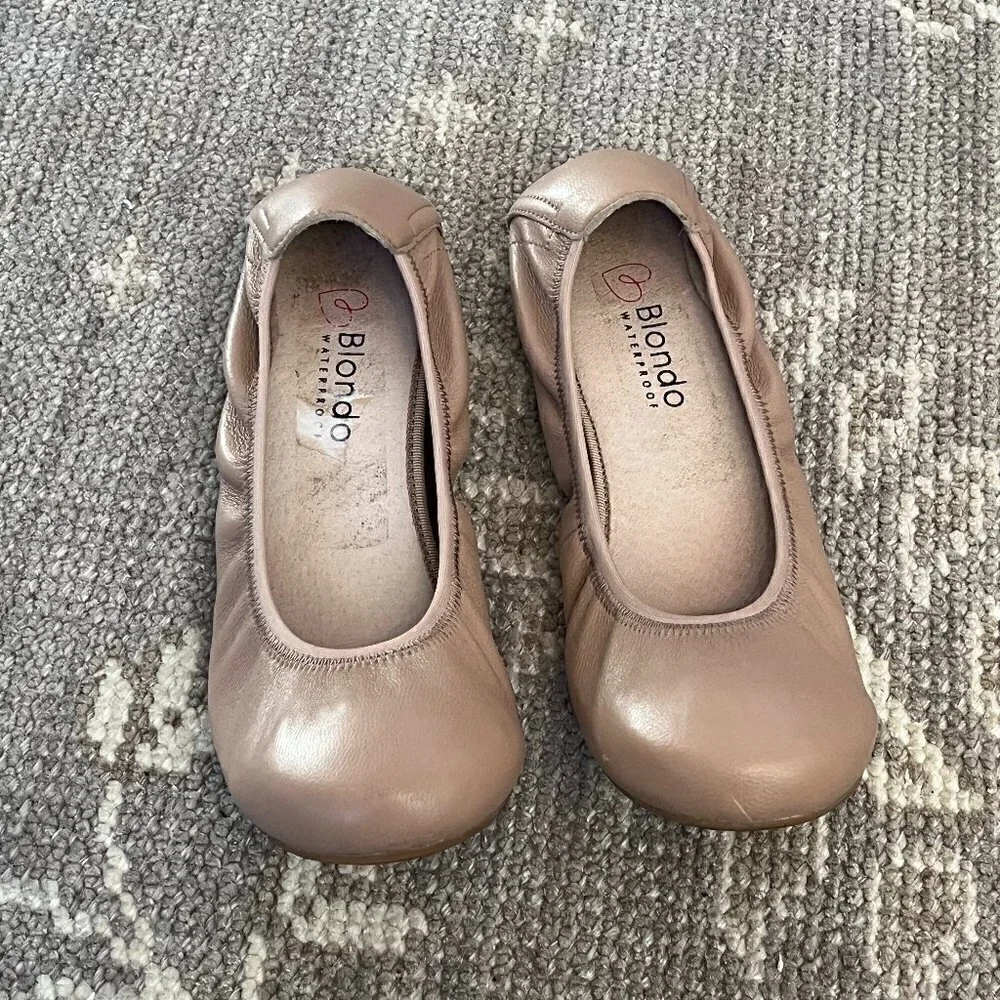 Blondo Becca leather ballet flats taupe nude 7.5M women